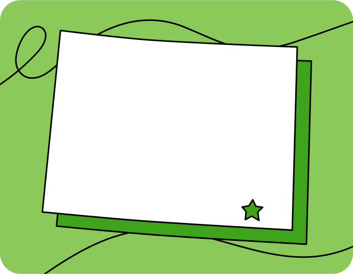 Outline of Wyoming with a star marking its capital city, set against a green background with curved lines.