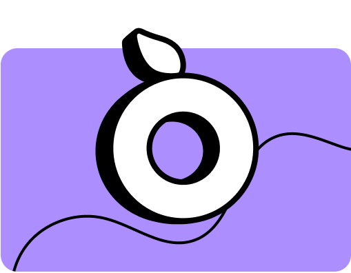 Stylized illustration of the Propel logo, a circular logo with a leaf on top, resembling a fruit, placed against a colored background with a black line curving through.