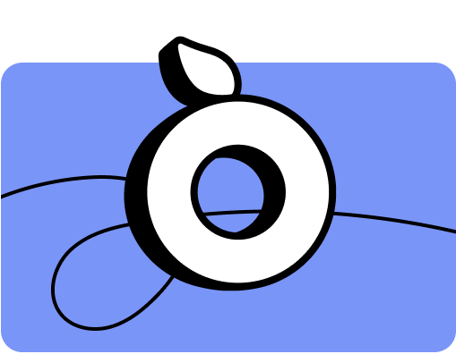 Stylized illustration of the Propel logo, a circular logo with a leaf on top, resembling a fruit, placed against a colored background with a black line curving through.